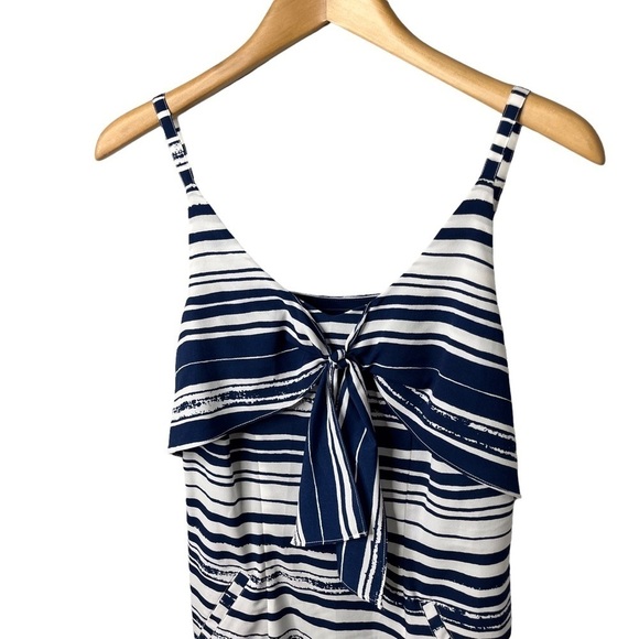 CAbi Knot Dress Nautical Stripe Navy Blue Size XS Tank Mini Dress Style 5264 - Picture 3 of 10
